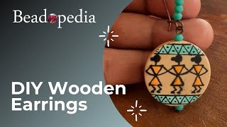 Easy DIY Wooden earrings using simple techniques [upl. by Ambrosine]