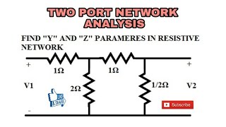 10 FIND THE Z AND Y PARAMETERS IN RESISTIVE NETWORK [upl. by Leafar]