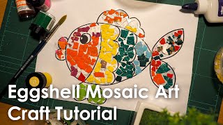 Eggshell Mosaic Art  Fish Ball and Flower [upl. by Ellatsyrc]