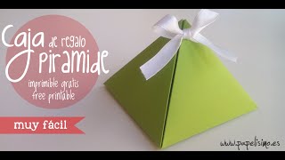 Cómo hacer caja pirámide para regalo [upl. by Nebuer]