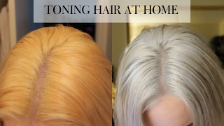 TONING BLEACHED HAIR AT HOME  Wella T18 [upl. by Cagle]