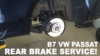 2012  2015 Volkswagen Passat Rear Brake Service Procedure  B7 Passat Flip Car [upl. by Violet]