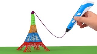 3D Stift  Wie zeichnet man einen Eiffelturm [upl. by Ecirrehs]