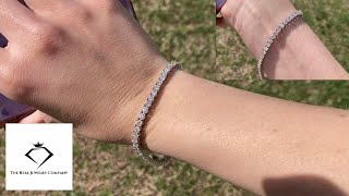 Moissanite Tennis Bracelet Review The Real Jewelry Company [upl. by Adnowat]