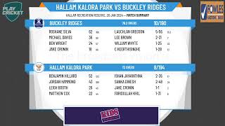 Dandenong District Cricket Association  Turf 1  Rd11  Hallam Kalora Park v Buckley Ridges  Day 2 [upl. by Turne]