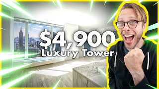 INSIDE a 4900 JawDropping NYC Luxury Apartment  53 Floors Up [upl. by Baiel]