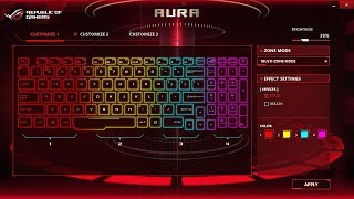 Asus Strix Rog How To Change Keyboard Colour RGB Settings  ROG Aura Core [upl. by Soinotna]