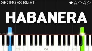 Georges Bizet  Habanera  Carmen  EASY Piano Tutorial [upl. by Dulcy]