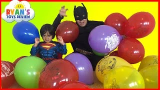 SURPRISE TOYS GIANT BALLOON POP CHALLENGE with Ryan ToysReview [upl. by Suedama]