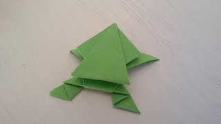 Origami Jumping Frog 🐸 DIY Paper Crafts  Rana de Papel que salta Rana saltarina Manualidades [upl. by Delamare]