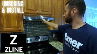 Zline range hood Unboxing and Install [upl. by Lukas]