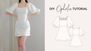 DIY Puff Sleeve Dress  Sewing Pattern [upl. by Hotchkiss]