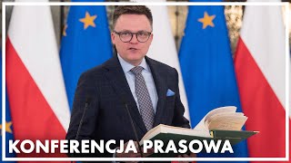 Konferencja prasowa Marszałka Sejmu [upl. by Nyleikcaj]