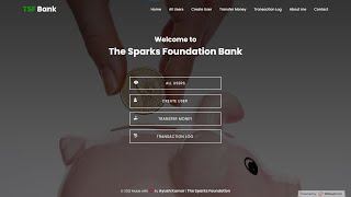 Basic Banking System using HTML CSS JS and PHP  The Sparks Foundation  GRIPOCTOBER21 [upl. by Drawyah]