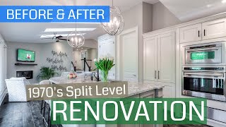 BeforeAfter 70s Split Level Renovation [upl. by Lejna]