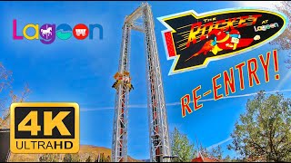 The Rocket ReEntry 4K POV  Lagoon Amusement Park [upl. by Enilec916]