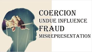 Coercion Undue Influence Fraud Misrepresentation  Indian Contract Act 1872  Law Guru [upl. by Anibor]