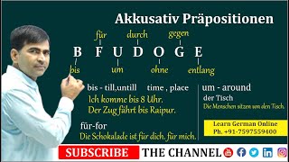 Akkusativ Präpositionen  German Grammar  Accusative prepositions  A2  Learn German [upl. by Erodeht]