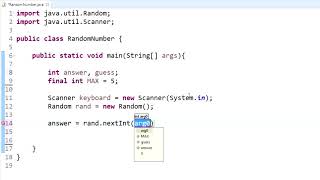 Java Programming Tutorial  10  Random Number Generator  Number Guessing Game [upl. by Asiuol]