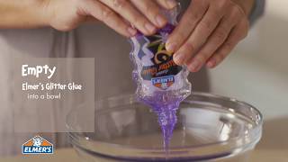 Elmer’s Glue DIY KIDFRIENDLY Purple Glitter Slime [upl. by Anerac]