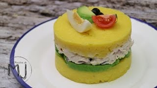 CAUSA LIMEÑA RELLENA DE POLLO  Receta peruana [upl. by Annaiv]