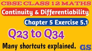 Chapter 5  Exercise 51 Q23 to Q34  Continuity amp Differentiability  CBSE Class 12 Maths Tamil [upl. by Kreiker]