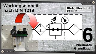 Pneumatik Grundlagen – Funktion und Darstellung der Wartungseinheit nach DIN 1219 [upl. by Eceinwahs]