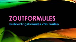 zoutformules  verhoudingsformules [upl. by Sregor]