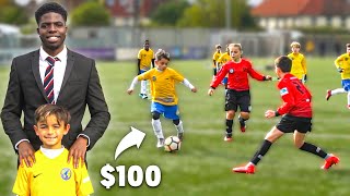 I Donated a Kid 100 Football Boots If His Team Wins Football Match [upl. by Qidas51]