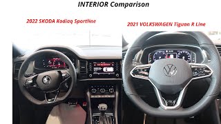 New SKODA Kodiaq vs Volkswagen Tiguan  INTERIOR Comparison by Supergimm [upl. by Doownyl]