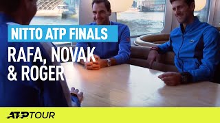 Round Table With Nadal Djokovic amp Federer  Nitto ATP Finals  ATP [upl. by Lenhart]