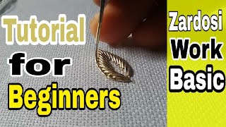 zardosi work for beginners  Hand Embroidery  zardozi  Aari Work [upl. by Shaper80]