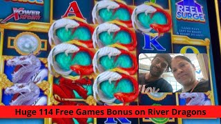 Huge 114 Free Game Bonus on River Dragons [upl. by Rola544]