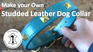 How to Make a Studded Leather Dog Collar Tutorial [upl. by Elimaj949]