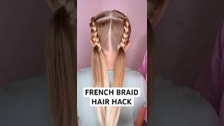 FRENCH BRAID HAIR HACK  Audrey and Victoria hairstyle hairtutorial [upl. by Corell]