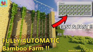 EASY Beginner Automatic Bamboo Farm Minecraft Tutorial FOR ALL PLATFORMS  Minecraft Auto Farm [upl. by Ahrat]