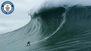 Largest wave surfed  Guinness World Records [upl. by Latty787]