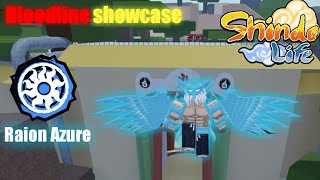 Raion Azure Full Showcase  Shindo Life  Raion Rengoku Skin [upl. by Ecnarual]