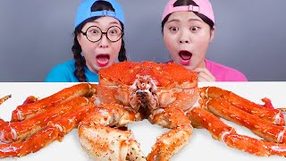 Crab Mukbang Giant King Crab Feast [upl. by Cyler]