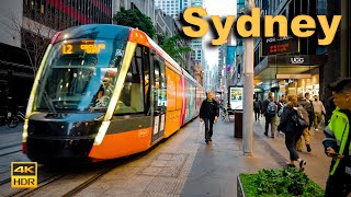 Sydney Australia Walking Tour  George Street Evening Rush  4K HDR [upl. by Anihc]