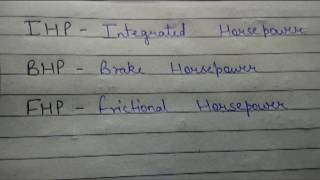 Explained  Horse Powers  BHP  IHP  FHP  Brake Indicated Frictional Horse Power [upl. by Lhok]