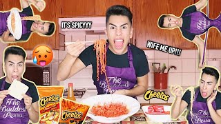 MAKING BOMB AF HOT CHEETO NOODLESMUKBANG  Louies Life [upl. by Ilagam441]