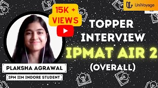 IPMAT IIM Indore AIR 2 Topper Interview  Science Background [upl. by Leith538]