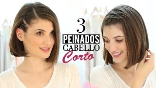 3 Peinados fáciles para cabello corto [upl. by Niamart256]