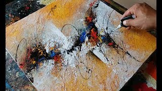 Abstract painting  textured with gesso  Acrylic abstract painting demonstration [upl. by Auqinahc]