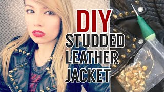 EASY DIY Studded Leather Jacket [upl. by Enyamart891]