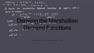 Deriving the Marshallian Demand Functions [upl. by Atalante821]