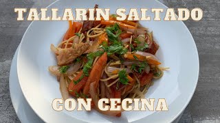 TALLARIN SALTADO CON CECINA  COCINANDO CON NANDO [upl. by Noir]