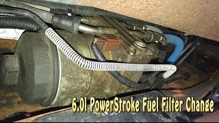 How to Change a Ford F250 60l Powerstroke Diesel Fuel Filter [upl. by Bili]