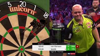 DOMINANCE FROM MVG Van Gerwen v Smith  2018 Premier League Final [upl. by Lekzehcey]